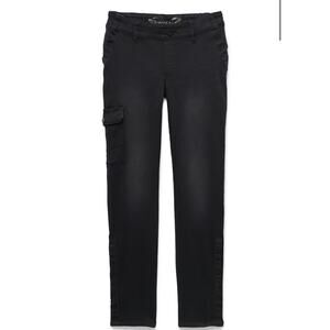 NWT Seven Tummyless Skinny Seated Jeans Adaptive Cargo Pockets Black Size 14